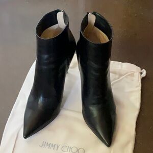 Jimmy Choo Black Leather Ankle Booties